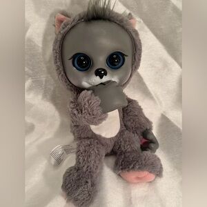 Jakks Pacific Animal Babies Nursery Gray Baby Wolf Husky Plush Doll Vinyl Face